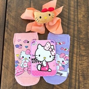 HK Kids Socks, mirror and bow - Pink and Lavender